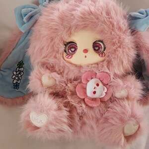 Liila 600% V2 Tea Time With My Girl Series Plush Blind Box - Pink Bunny Iris Ron